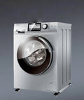 Heavy Duty Retractable Appliance Casters Adjustable 20 To 32 Inches Moves Washers And Fridges Smooth As Butter High Capacity Furniture Glides Super Durable White under a washing machine.