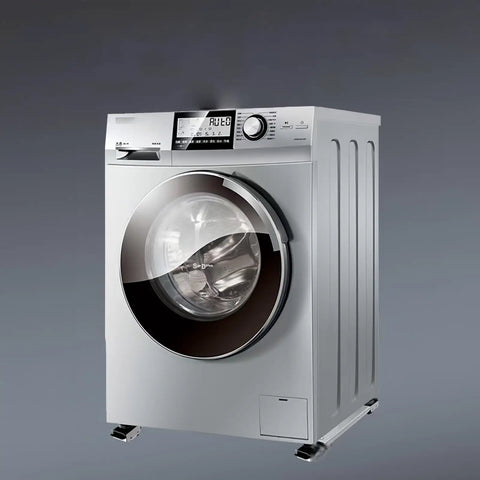Heavy Duty Retractable Appliance Casters Adjustable 20 To 32 Inches Moves Washers And Fridges Smooth As Butter High Capacity Furniture Glides Super Durable White under a washing machine.