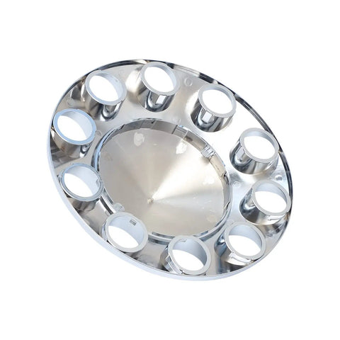 Chrome Plated Front Axle Cover Kit For Semi Trucks With Thread On 33mm Lug Nut Covers Removable Caps ABS Plastic Hub Caps