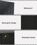 Resin Outdoor Storage Cabinet Weatherproof for Patio Garden Backyard with wood-grain design, durable and waterproof structure.