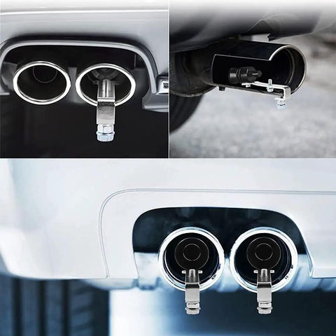 XL Size Aluminum Alloy Universal Turbo Whistle 2 Pack Black Exhaust Muffler Pipe For Cars Sound Booster Roar Maker Beast Mode Durable Rustproof Car Accessory High Quality Build installed