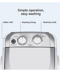 Portable Mini Washing Machine Single Tub Two Kg Capacity Perfect For College Dorms And Small Apartments Featuring Easy Timer Setup for smooth washing control panel.