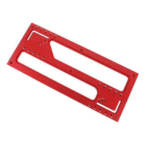 Zero Mess Cabinet Door Flush Mount Template Aluminum Alloy Slotting Guide Set Includes Semi Circular Router Bit For Dead Nuts Accurate Woodworking Projects, red aluminum cutting template