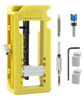 All In One Door Hinge Installation Kit With Router Template For 3 To 5 Inch Doors And 1/4 Or 5/8 Inch Thickness Includes Router Bit