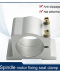 Heavy Duty CNC Spindle Motor Clamp Bracket for Precision Machining showing a solid steel motor fixing seat clamp with anti-slippage design.