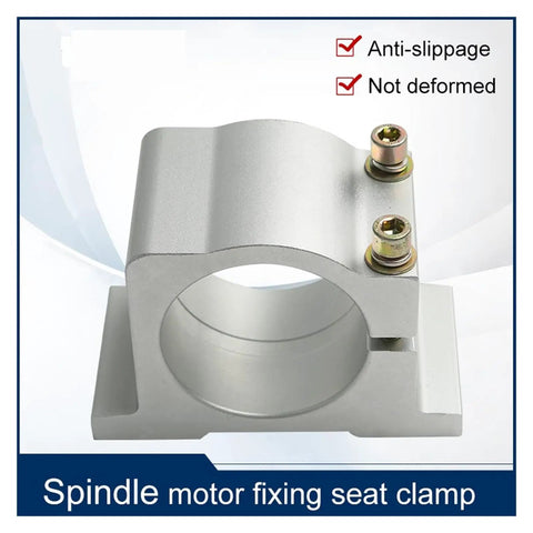 Heavy Duty CNC Spindle Motor Clamp Bracket for Precision Machining showing a solid steel motor fixing seat clamp with anti-slippage design.