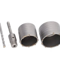 Heavy Duty Semme 5 Pcs Concrete Hole Saw Set With Yg8 Alloy Drill Bits For Masonry Stones Bricks Wall Cutting Featuring Laser Welded Carbide Tips And Super Durable Power That Keeps It Real Smooth Any Job. two hole saws and drill bits