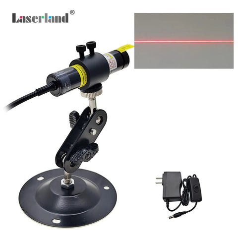 Long Range Red Laser Line Projector For Halloween Props And Haunted House Setup 638nm 20 Meter Beam Adjustable Line Width Alignment Tool For Swamp Pond Fabric Wood Cloth Decor Pro Grade, mounted with power adapter