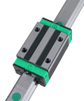 Close-up of Two Pack HGR25 1000mm Linear Guide Rail Kit with HGH25CA Carriage Block for DIY CNC Routers, Lathes, and Mills.