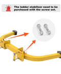 Heavy Duty Steel Ladder Stabilizer for Roof Gutter and Wall Mounts with screw set shown separately