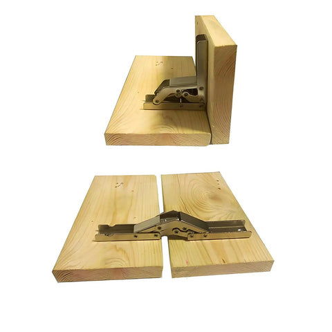 10 Piece 90 Degree Folding Hidden Hinge Brackets For Tables And Cabinets, heavy duty cold rolled steel, installed on wood