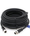 M12 A Code 12 Pin Male To Female Heavy Duty Flex Cable For Cognex Cameras Actuators Sensors Industrial Ethernet Fieldbus Washdown Ready Built To Last Anti Vibration Locking 10 Meter Length coiled on white background