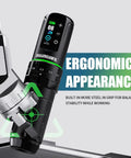 Cordless Tattoo Gun Kit Pro Grade Pen Machine With 7 Stroke Options Long Battery Life Two Batteries Power Supply Mcore Motor Needles And Cartridges For Pro Artists, ergonomic view