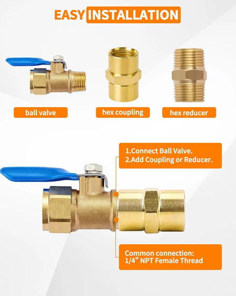 Heavy Duty Knockout Pack 1/4 NPT Coupler Female To Female Hex Pipe Fitting Premium Iron Corrosion Resistant for easy installation.