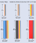 Different sizes and colors of 108 Piece Heat Shrink Tubing Kit With Adhesive Lined 3 To 1 Ratio, suitable for various wire diameters.