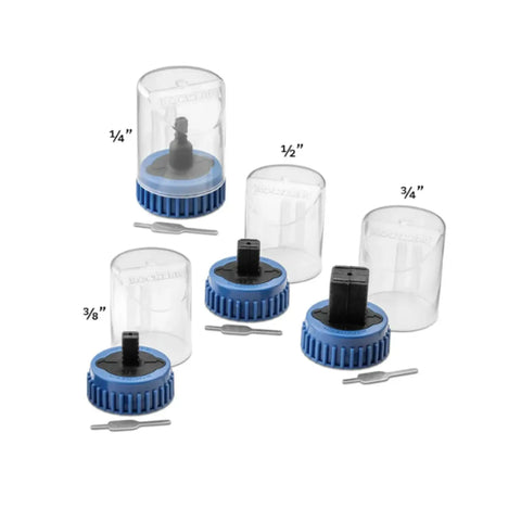 Handy Wood Glue Applicator Tips Featuring Durable Silicone Nozzles And Secure Plastic Collars including protective caps and sizing gauges.