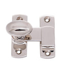 Polished Nickel Oval Cabinet Turn Latch 55mm Cupboard Lock for Kitchen and Bath Cabinets, top view showing oval thumb turn