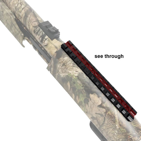 Picatinny Rail Mount For Mossberg Shotguns Five Point Five Inch Low Profile Top Rail Scope Base 21mm Weaver 500 590 835 930 935 After 1997 Black Easy Install Durable Aluminum Shockproof on camo shotgun