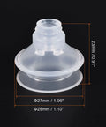 Clear Silicone Vacuum Sucker Cup Pad With Gasket For Industrial Use 4mm ID 27mm OD shown with precise dimensions.