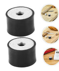 8 Pack Rubber Vibration Isolation Pads With Double Female Thread Cylinder Shock Absorber Mounts For Compressors Anti Vibration And Noise Reduction Feet For Industrial Equipment, black rubber, threaded