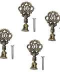 Set Of 4 Vintage Bronze Pendant Handles For Cabinets Drawers And Cupboards And Wardrobe Antique Chinese Style Single Hole Pull Knobs With Mounting Screws 2.2 By 1.3 Inches Zinc Alloy Durable Corrosion Resistant Non Fading