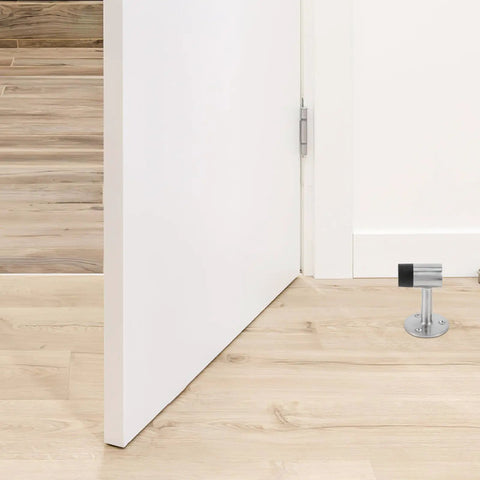 Heavy Duty Zinc Alloy Door Stopper For Bedroom And Balcony Doors Quiet Windproof Design With Rubber Head Pet Safe mounted on floor