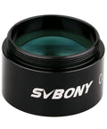 Close-up of 0.5x Focal Reducer For 1.25 Inch Eyepieces With Full Multi Coating, showing metal body for visual observing and astrophotography.