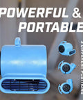Pro Grade Heavy Duty Industrial Air Mover And Carpet Dryer, 2800 CFM, blue body, multiple angles shown, commercial use