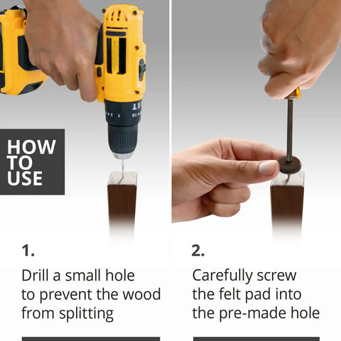 How to use Screw On Felt Furniture Pads 24 Pack For Chair Legs 0.8 Inch Brown Floor Protectors For Hardwood Floors Premium Glides