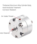 Heavy Duty Single Blade Rotating Cylinder With Smooth Pneumatic Rotary Actuator Adjustable Timing Range CrB2BW Series aluminum body with air intake thread.