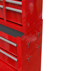 Side view of 8 Drawer High Capacity Rolling Tool Chest With Wheels Removable Tool Box Combo For Workshop Mechanics And Garage Red Durable Powder Coated Steel Lockable And Spacious Storage For Pros And DIYers