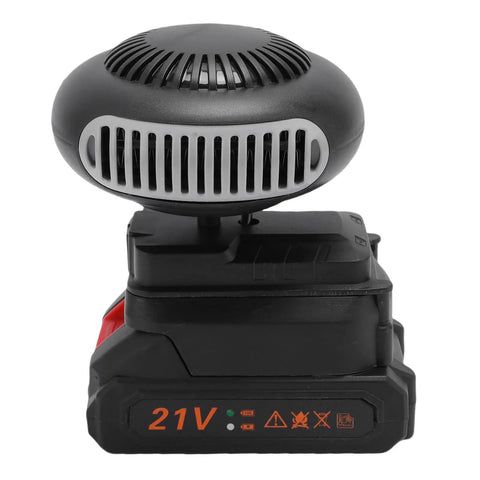 Portable Car Window Defogger With 1500mAh Battery Compact ABS Mini Space Heater For Cars Trikes And Small Rooms Quiet Heating For Indoor Use Anti Tilt Safety black ABS unit with 21V battery
