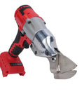 Jiawu Cordless Electric Metal Shears With 360 Degree Rotating Head And Variable Speed Control, close-up, highlighting alloy blade and design.