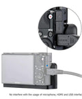 Beefy Metal Hand Grip L Bracket For RX100 VII Camera Anti Slip Accessory with clear HDMI and microphone jack access