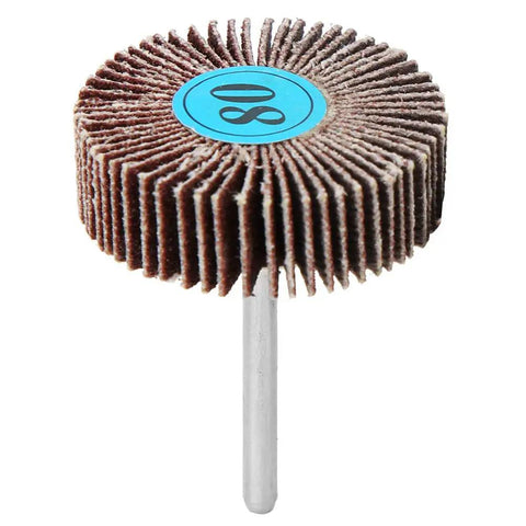 Top Quality 10 Piece Aluminum Oxide Flap Wheel Set For Drill With Metal Shank Sander Works Great On wood and steel surfaces.
