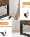 Image of stem casters with 360 degree swivel TPR wheels for carts, furniture dolly, and workbenches, shown installed with brake.