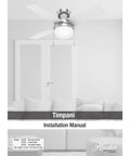 Timpani 44 Inch Ceiling Fan Fresh White With Reversible Motor For Seasonal Cooling And Warm Air Circulation illustrated.