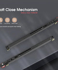 Ceakian 32 Inch Concealed Sliding Barn Door Hardware Kit With Soft Close For 24 Inch Passage Opening Zero Clearance From Wall Hidden Trackless Rail System Wall Mount For Interior Wooden Doors Ideal For Study Rooms Kitchens Pantries Closets And Spaces showing soft close mechanism