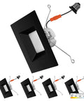 4 Pack Black 6 Inch Square LED Can Lights With 5 CCT Selectable 2700K To 5000K, 1100 Lumens, 14W, Dimmable, Retrofit Recessed Lighting