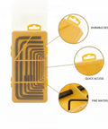Durable PVC Hex Key Set With 9 Essential Inch And Metric Wrenches, Secure Soft-Lock Case Perfect For Furniture Assembly Or Serious Home Repairs You Gotta Get This Cool Tool Kit Today. Yellow PVC case with 9 hex wrenches