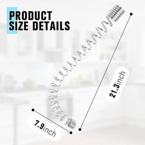 Stainless Steel Pre Rinse Overhead Spring For Commercial Sink Faucets Replacement Part Durable And Easy Install Fits Most Wall Mounted Pre Rinse Systems Heavy Duty Sprayer Arm Support Kitchen Plumbing Tool, 21.3 in spring