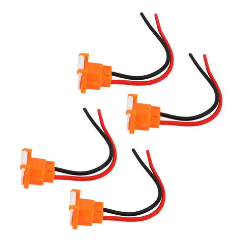 Set of 4 Premium 3 Pin Charging Interface With Protective Cover Electric Vehicle Battery Cable Rocksteady Power Delivery Easy Swap Design, orange connectors with black and red wires.