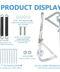 55-2 Attic Ladder Hinge Arms With Springs No Fuss Replacement Kit showing springs, washers, bolts, locknuts, and hinge mechanisms