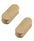Premium Self Adhesive Beech Wood Cabinet Knobs No Drill Thick Furniture Pulls For Cupboards And Doors, two smooth knobs.