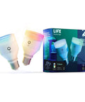 Smart LED Light Bulb 2 Pack With Wi Fi Full Color RGBW 1100 Lumens Antibacterial HEV Mode Dimmable Via App Or Voice No Bridge Required Works With Alexa Google HomeKit Siri 75W Equivalent packaging with bulbs