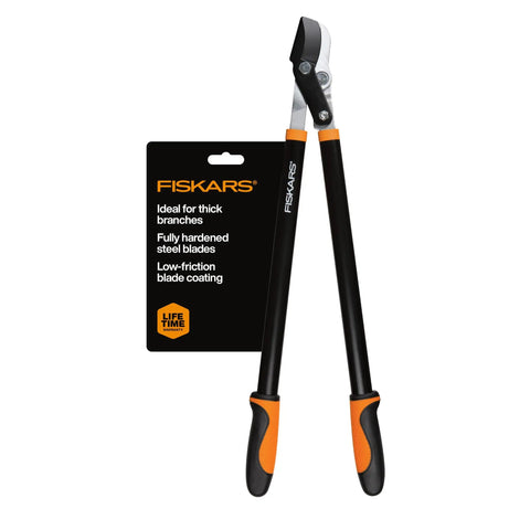 Go-To 28-Inch Power-Lever Bypass Lopper for tree trimming with sharp precision-ground steel blade on white background