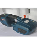Heavy Duty Electric Strapping Machine With Ergonomic Grip For PP PET Belt Sealing Locks Down Pallet Cartons side view with handle