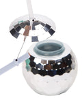 Disco Ball Cups 4-Pack Reusable Tumblers With Straws For Party Nights, showing close-up of cup design and straw detail
