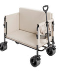 3-in-1 Collapsible Wagon With Wheels, Converts To A 75cm Wide Sofa, Heavy Duty 550lbs 220L Capacity, Ideal Beach Cart For Sand
