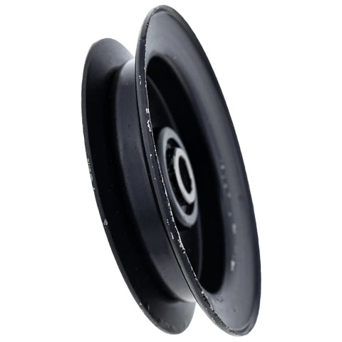 Flat Idler Pulley 2.5 Inch Outer Diameter For Troy Bilt Yard Machines Yard Man Wheel Trimmer Curb Hop 550 520 521 TBE550 Replacement Part black metal pulley